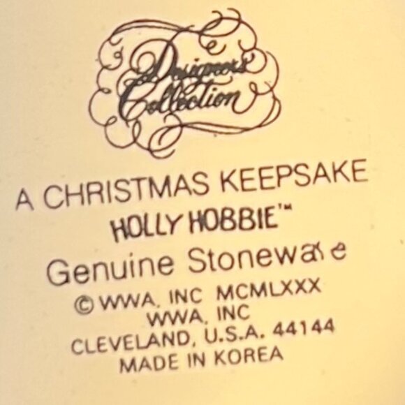 Vtg HOLLY HOBBIE A Christmas Keepsake ~ Designers Collection Stoneware Mug 1980 - Picture 12 of 12